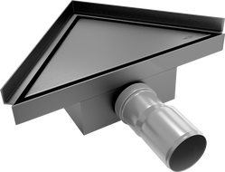 Mexen Flat-T M13 grindų trapas trikampis 20 x 20 cm, šlifuotas pilkas pistoletas - 1E10320