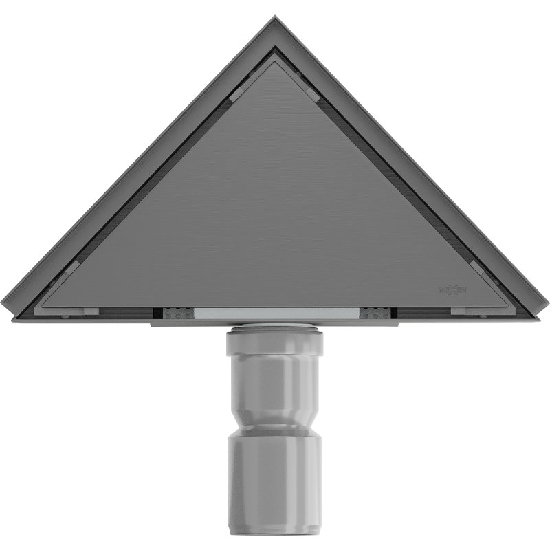 Mexen Flat-T M13 grindų trapas trikampis 20 x 20 cm, šlifuotas pilkas pistoletas - 1E10320