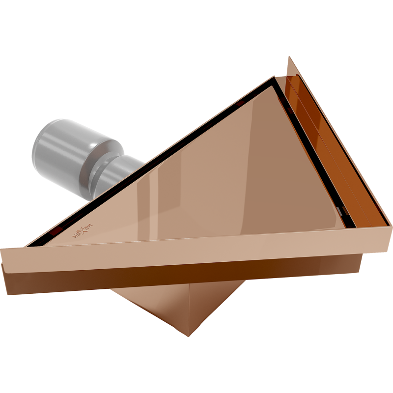 Mexen Flat-T M13 grindų įleidžiamas trikampis 20 x 20 cm, rožinis auksas - 1610320