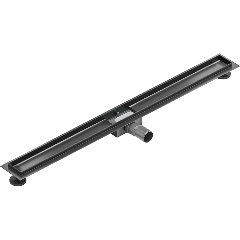 Mexen Flat 90 cm ilgio linijinio nutekėjimo korpusas, gun grey šlifuotas - 1E15090