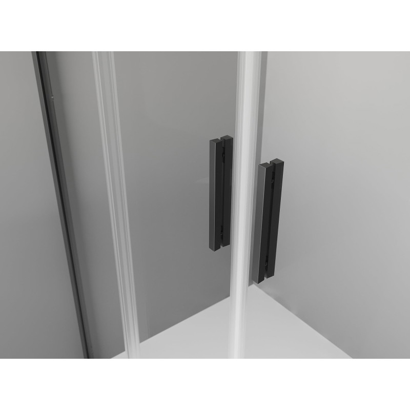 Mexen Exo-S Duo 3S trijų sienelių, stumdoma dušo kabina, 150 x 70 cm, permatoma, juoda - 8152-150-070-70-00-3S