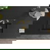 Mexen Milo granitinė vienos kameros plautuvė 435 x 410 mm, juoda, auksinis sifonas - 6505441000-77-G