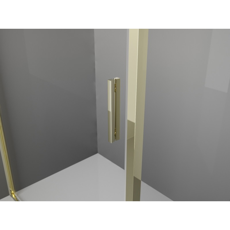 Mexen Exo-S 3S trijų sienų stumdomas dušo kabina 130 x 85 cm, skaidri, auksinė - 8151-130-085-50-00-3S
