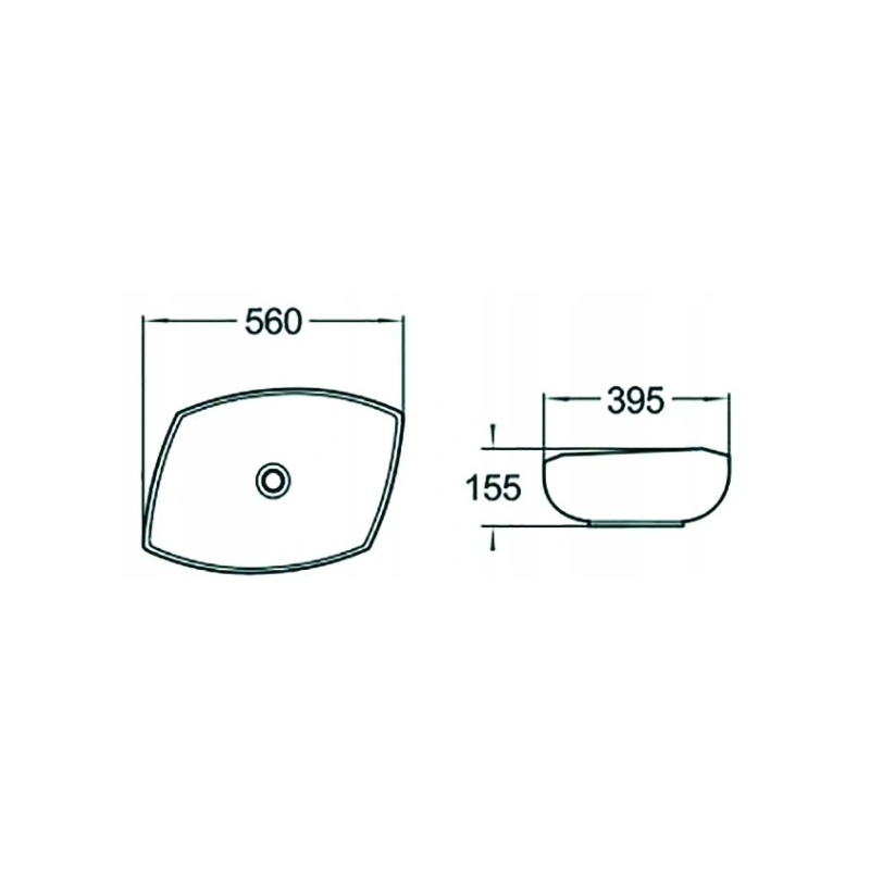 Mexen Gianna stalviršio praustuvas 56 x 39 cm, baltas - 21915600