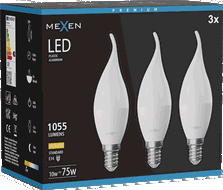 Mexen Nova 3x LED lemputė liepsna E14, C37, 10W, Šilta - 3000K, 1055 lm - L106-E14-1030-01x03