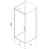 Mexen Exo-BR 3S 75 x 70 cm, permatomasis, chromuotas trijų sienelių dušo kabinas - 8181-075-070-01-00-3S