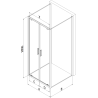 Mexen Exo-BR Duo 3S 120 x 80 cm 3 sienų pasukama dušo kabina, skaidri, chromas - 8182-120-080-01-00-3S