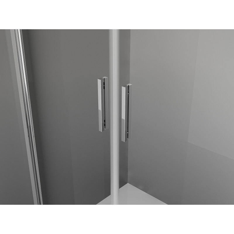 Mexen Exo-3S trijų sienų dušo kabina su atveriamomis durimis 100 x 95 cm, skaidri, chromuota - 8182-100-095-01-00-3S