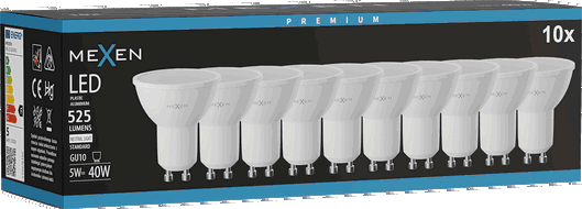 Mexen Nova 10x LED lemputė GU10, 5W, Neutrali - 4000K, 525 lm - L107-GU10-0540-01x10