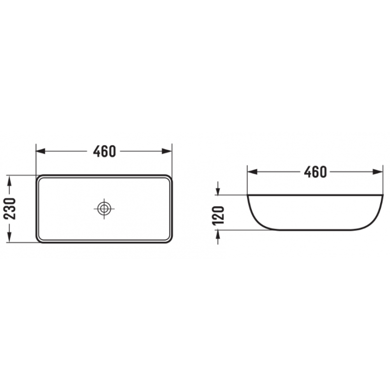 Mexen Klara antstalinis praustuvas 46 x 23 cm, juodas matinis - 21564685