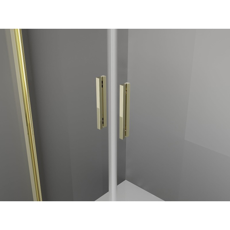 Mexen Exo-3S 90 x 85 cm 3-jų sienų persirengimo kabina, skaidri, auksinė - 8182-090-085-50-00-3S