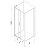 Mexen Exo-S 3S trijų dalių stumdomas dušo kabinos 140 x 90 cm, permatomas, juodas - 8151-140-090-70-00-3S