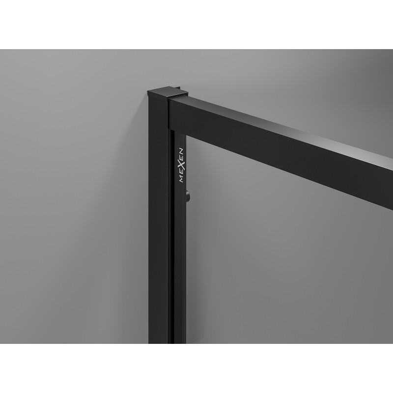 Mexen Exo-3S trijų sienų dušo kabina 140 x 90 cm, permatoma, juoda - 8151-140-090-70-00-3S