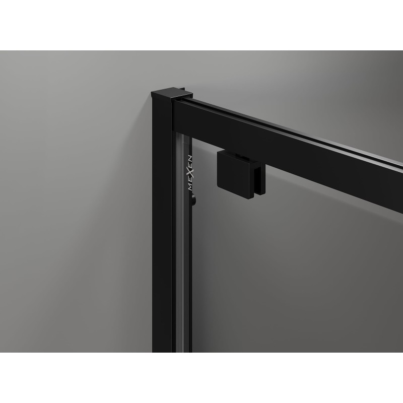 Mexen Exo-3S dušo kabina 3-sienų atveriama 110 x 80 cm, permatoma, juoda - 8182-110-080-70-00-3S