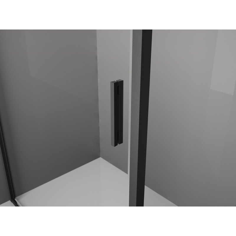 Mexen Exo-S 3S trijų sienelių slankiojamas dušo kabina 90 x 95 cm, permatoma, juoda - 8151-090-095-70-00-3S