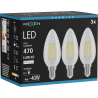 Mexen Vintis 3x LED gijų lemputė E14, C35, 4W, Neutrali - 4000K, 470 lm, skaidri - L154-E14-0427-00x03 - L154-E14-0440-00x03