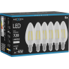 Mexen Vintis 6x LED filamentinė lemputė E14, C35, 6W, Neutrali - 4000K, 720 lm, skaidri - L154-E14-0640-00x06