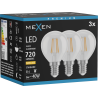 Mexen Vintis 3x kaitrinė LED lemputė E14, G45, 6W, Šilta - 2700K, 720 lm, skaidri - L156-E14-0627-00x03