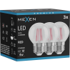 Mexen Vintis 3x LED kaitrinė lemputė E27, G45, 4W, 55 lm, raudona - L156-E27-04XX-45x03