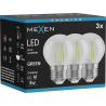 Mexen Vintis 3x LED gijų lemputė E27, G45, 4W, 55 lm, žalia - L156-E27-04XX-46x03