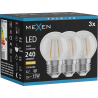 Mexen Vintis 3x LED gijų lemputė E27, G45, 2W, Šilta - 2700K, 240 lm, skaidri - L156-E27-0227-00x03