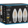 Mexen Vintis 3x LED kaitrinė lemputė E27, C35, 6W, Šiltas - 2700K, 720 lm, skaidri - L154-E27-0627-00x03
