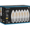 Mexen Vintis 6x LED siūlų lemputė E27, C35, 6W, Šilta - 2700K, 720 lm, permatoma - L154-E27-0627-00x06