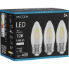 Mexen Vintis 3x LED kaitrinė lemputė E27, C35, 6W, Neutralus - 4000K, 720 lm, skaidri - L154-E27-0640-00x03