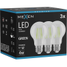 Mexen Vintis 3x LED filamento lemputė E27, A60, 4W, 55 lm, žalia - L150-E27-04XX-46x03