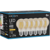 Mexen Vintis 6x LED siūlų lemputė E27, A60, 4W, Šilta - 2200K, 400 lm, gintaras - L150-E27-0422-50x06