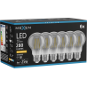 Mexen Vintis 6x LED kaitinamoji lemputė E27, A60, 4W, Šilta - 2200K, 280 lm, tamsintas - L150-E27-0422-70x06