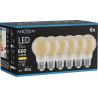 Mexen Vintis 6x LED siūlelio lemputė E27, A60, 6W, Šilta - 2700K, 600 lm, gintarinė - L150-E27-0627-50x06