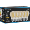 Mexen Vintis 6x LED filamento lemputė E27, A60, 8W, Šilta - 2200K, 750 lm, gintarinė - L150-E27-0822-50x06
