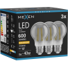 Mexen Vintis 3x Gijų lemputė LED E27, A60, 8W, Šilta - 2200K, 600 lm, rūkytas - L150-E27-0822-70x03