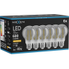 Mexen Vintis 6x Lemputė su gija LED E27, A60, 8W, Šilta - 2200K, 600 lm, dūmų - L150-E27-0822-70x06