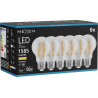 Mexen Vintis 6x LED gijų lemputė E27, A60, 12W, Šilta - 2700K, 1585 lm, skaidri - L150-E27-1227-00x06