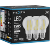 Mexen Vintis 3x LED gijų lemputė E27, A60, 12W, Neutralus - 4000K, 1585 lm, skaidri - L150-E27-1240-00x03