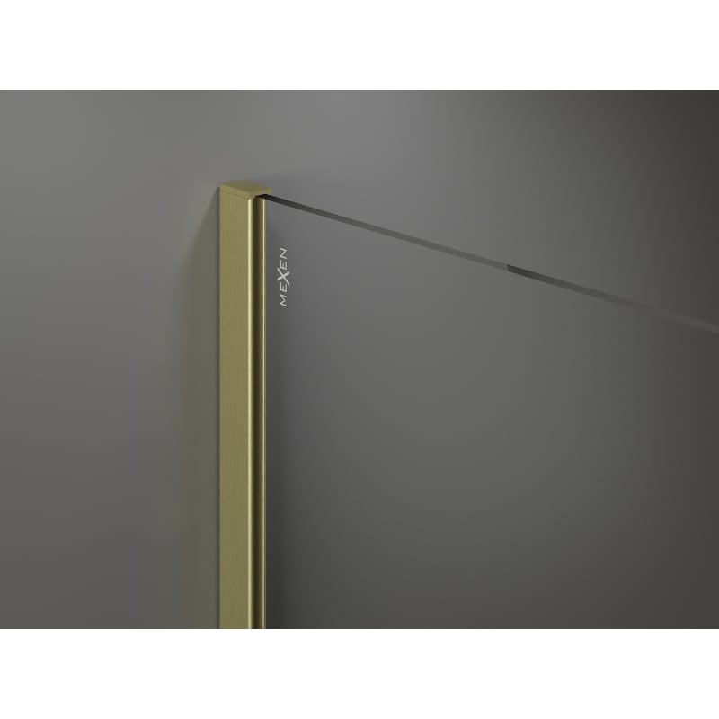 Mexen Kioto dušo pertvara Walk-in 70 x 200 cm, balta ombre 8 mm, šlifuotas auksas - 800-070-101-55-86