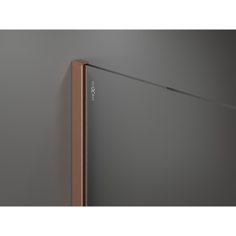 Mexen Kioto Dušo sienelė Walk-in 70 x 200 cm, balta ombre 8 mm, šlifuotas varis - 800-070-101-65-86