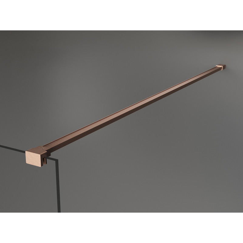 Mexen Kioto Dušo sienelė Walk-in 100 x 200 cm, ombre balta 8 mm, šlifuoto vario apdaila - 800-100-101-65-86