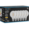 Mexen Vintis 6x LED filamentinė lemputė E27, G80, 4W, Šilta - 2700K, 470 lm, skaidri - L155-E27-0427-00x06