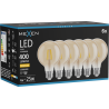 Mexen Vintis 6x LED filamentinė lemputė E27, G80, 4W, Šilta - 2700K, 400 lm, gintarinė - L155-E27-0427-50x06