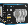 Mexen Vintis 3x LED gijų lemputė E27, G80, 4W, Šilta - 2700K, 300 lm, dūminė - L155-E27-0427-70x03