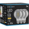Mexen Vintis 3x LED gijų lemputė E27, G80, 6W, Šilta - 2700K, 510 lm, dūminė - L155-E27-0627-70x03