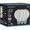 Mexen Vintis 3x LED gijų lemputė E27, G80, 6W, Neutrali - 4000K, 720 lm, skaidri - L155-E27-0640-00x03