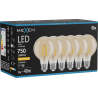 Mexen Vintis 6x LED gijų lemputė E27, G80, 8W, šilta - 2200K, 750 lm, gintarinė - L155-E27-0822-50x06