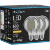 Mexen Vintis 3x LED gijų lemputė E27, G80, 8W, Šilta - 2200K, 600 lm, dūmo spalvos - L155-E27-0822-70x03