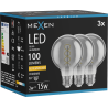 Mexen Vintis 3x LED lemputė su spiralinio siūlo E27, G80, 2W, Šilta - 2200K, 100 lm, smoke - L165-E27-0222-70x03
