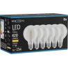 Mexen Vintis 6x LED kaitrinė spiralė lemputė E27, G80, 4W, Šilta - 2700K, 420 lm, skaidri - L165-E27-0427-00x06