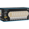 Mexen Vintis 10x lemputė su LED sriegiu spirale E27, G80, 6W, Šilta - 2200K, 530 lm, gintarinė - L165-E27-0622-50x10